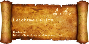 Leichtman Anita névjegykártya